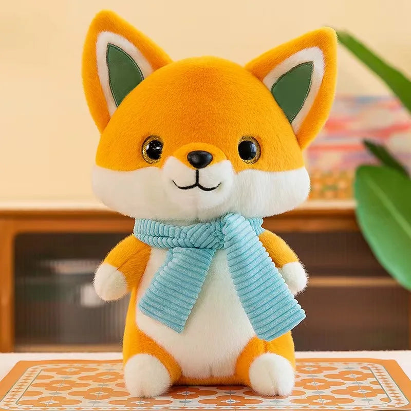Kawaii Cozy Fox Plushie – Cute Scarf-Wearing Stuffed Animal | 25cm & 40cm