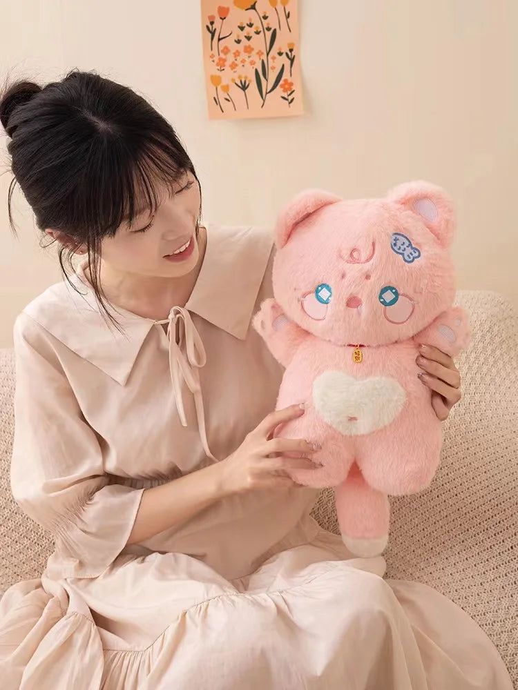 Kawaii Sweet Hugs Cat Plushie – Soft Huggable Stuffed Animal | 38cm | 3 Colours