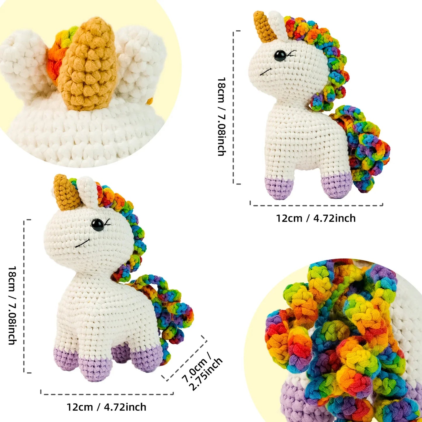 Kawaii Unicorn Crochet Kit for Beginners – Complete Amigurumi Starter Set | Everything Included | Cute Craft Gift