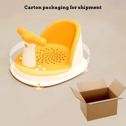 Baby Bath Seat with Suction Base & Safety Rail – Ergonomic Support Chair for Bath & Shower | Green, Pink, Blue, Yellow, Orange | Baby Shower Gift