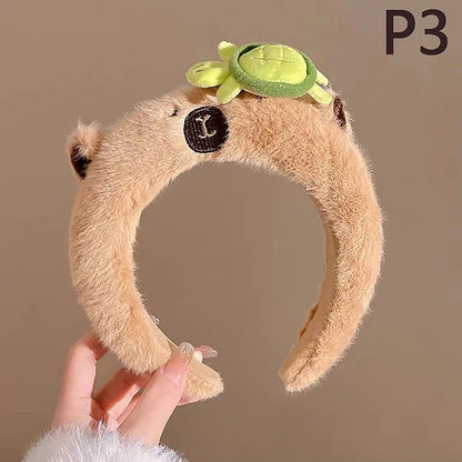 Kawaii Capybara Plush Headband – Cute Soft Animal Hair Accessory | 4 Designs