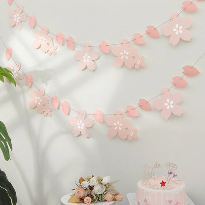 Kawaii Cherry Blossom Party Decoration – Paper Sakura Party Decor | Light Pink & Dark Pink | Kawaii Party Supplies