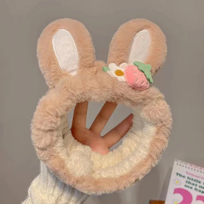 Kawaii Strawberry Bunny Ear Beauty Headband – Cute Spa & Skincare Headband | 6 Colours