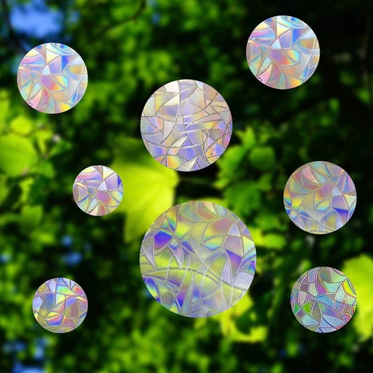Rainbow Suncatcher Window Stickers – Holographic Prism Decals | 11 Designs | Mushrooms, Stars, Rabbits, Dragonflies & More | Home & Nursery Gift