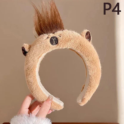 Kawaii Capybara Plush Headband – Cute Soft Animal Hair Accessory | 4 Designs