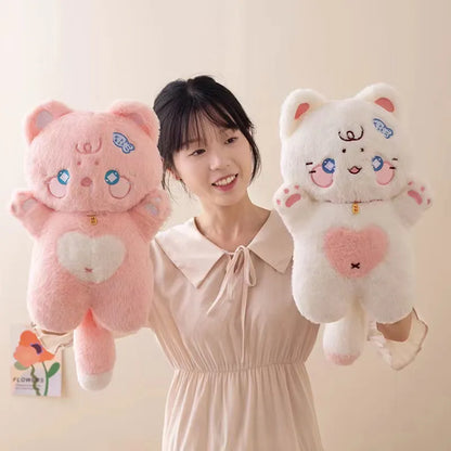 Kawaii Sweet Hugs Cat Plushie – Soft Huggable Stuffed Animal | 38cm | 3 Colours
