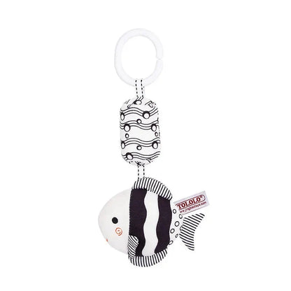 Whale plush stroller hanging bell rattle with TOLOLO tag