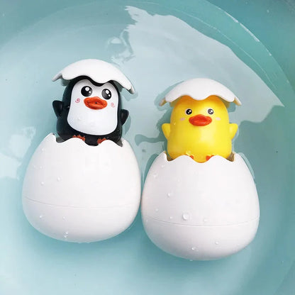 Baby Bath Toy Water Sprinkler – Cute Duck & Penguin Egg Design | Squeeze & Spray | Bath, Shower & Pool | Kids Gift