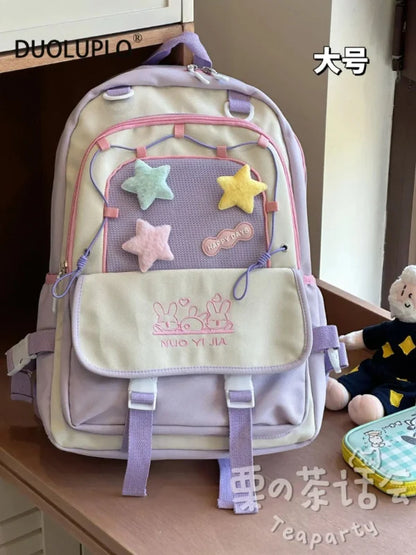 Kawaii Star Chaser Backpack – Celestial Nylon Bag | 6 Colours | Small & Large