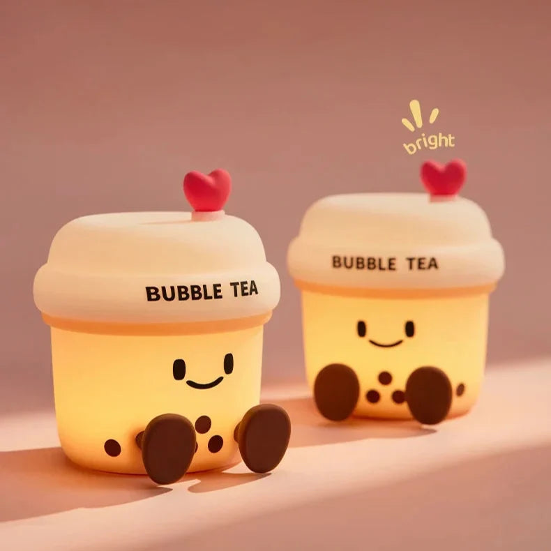 Kawaii Bubble Tea Night Light – Cute LED Boba Lamp | USB Rechargeable | Desk & Bedroom Decor