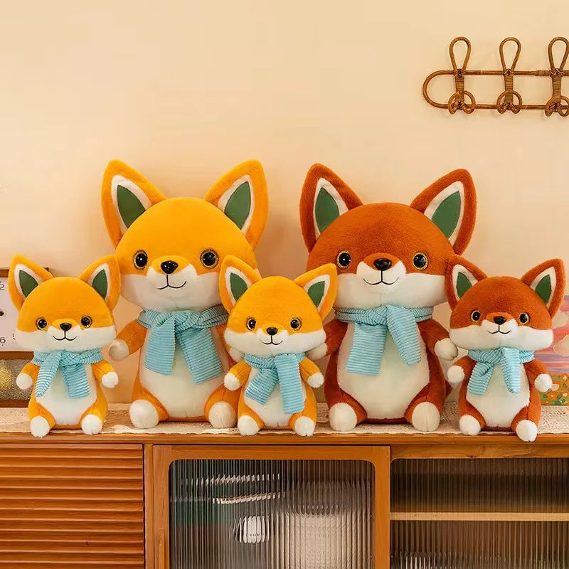 Kawaii Cozy Fox Plushie – Cute Scarf-Wearing Stuffed Animal | 25cm & 40cm