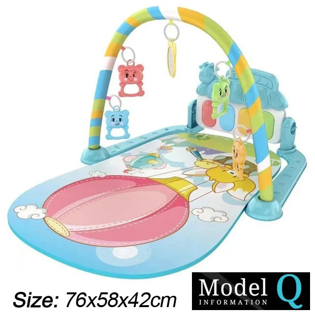 Baby Play Gym with Music & Piano Mat – Kick-Activated Piano | Hanging Toys | Tummy Time Mat | 0–36 Months | Baby Shower Gift