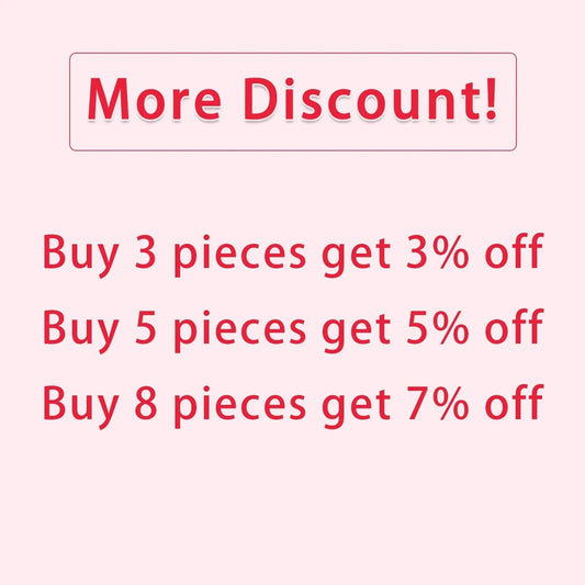 More Discount! promo banner: Buy 3 get 3% off, Buy 5 get 5% off, Buy 8 get 7% off