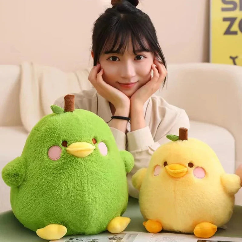 Kawaii Duck Pear Plushie | Cute Fruit Animal Stuffed Toy | 20–40cm