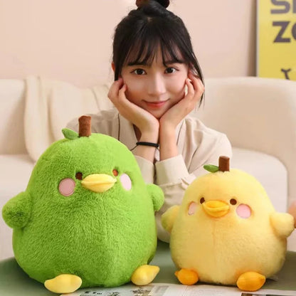 Kawaii Duck Pear Plushie | Cute Fruit Animal Stuffed Toy | 20–40cm
