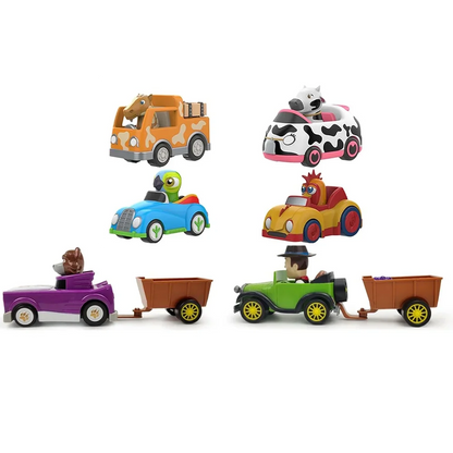 La Granja de Zenón Pull-Back Car Toy Set – Bartolito, Farm Animals & Play Mat | Official Licensed | Ages 1–3 | Kids Birthday Gift