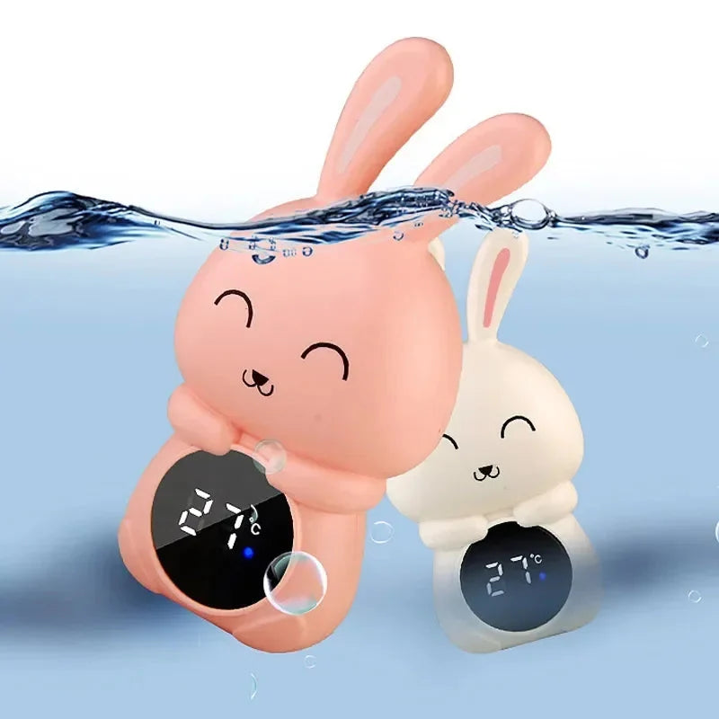Baby Bath Thermometer Floating Animal – Digital LED Display | Penguin, Whale, Bunny, Crab | Waterproof Bath Toy | Newborn Baby Shower Gift