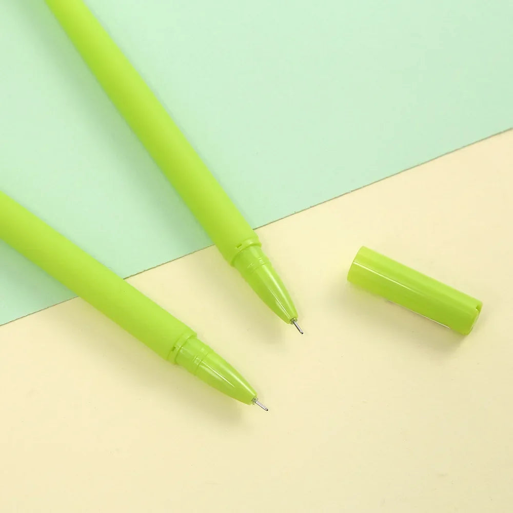 Two green animal flower pens with flower-shaped decorative heads
