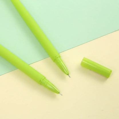 Two green animal flower pens with flower-shaped decorative heads