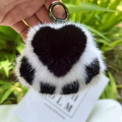 Cat Paw Plush Keychain – Cute Fluffy Faux Fur Pendant for Bags & Keys