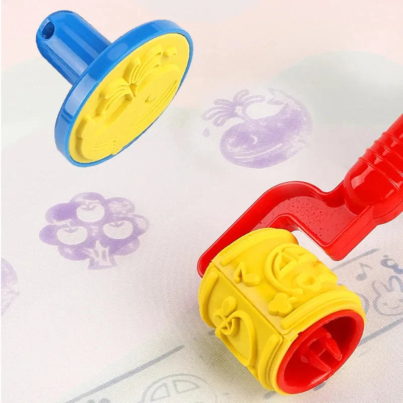 Reusable magic water drawing pens creating purple marks on a white canvas
