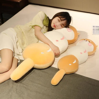 Dango snack plush animals in white, pale pink, and orange with cute faces