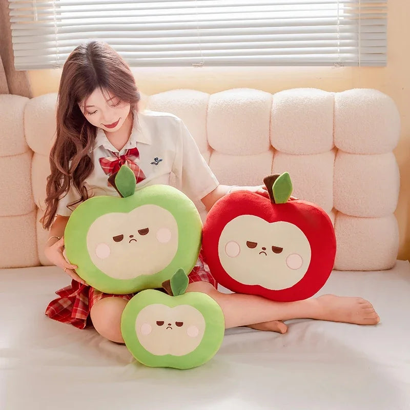 Unimpressed Apple Plushie | Funny Grumpy Fruit Stuffed Toy | 20–30cm