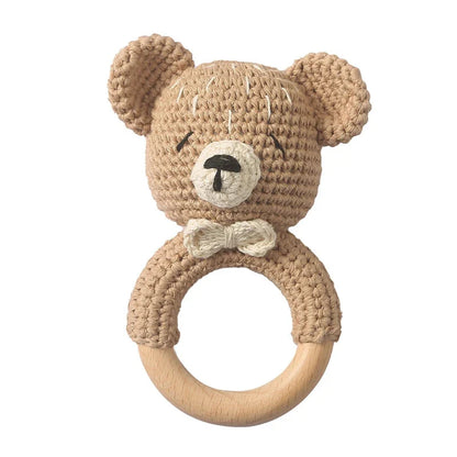 Crochet Animal Rattle Baby Toy Montessori Teether