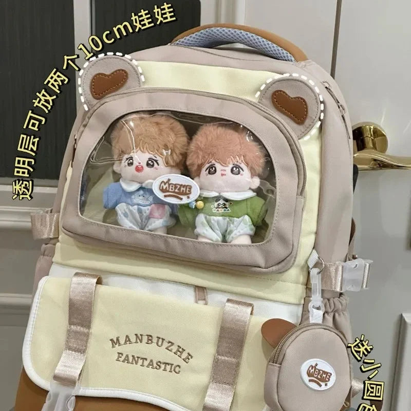Kawaii Beary Cute Ita Backpack – Clear Window Bear Bag | 5 Colours | Pin & Charm Display