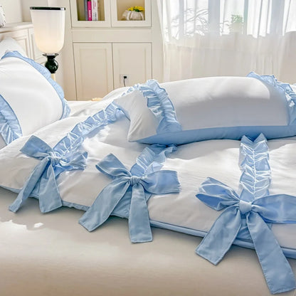 Kawaii Bow Print Bedding Set | 3-Piece Duvet Cover & Pillowcases