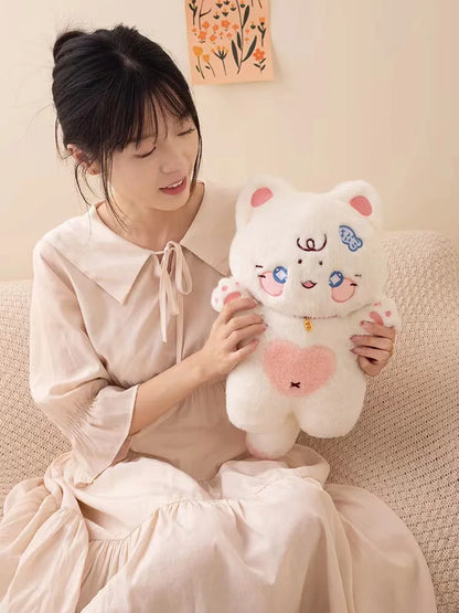 Kawaii Sweet Hugs Cat Plushie – Soft Huggable Stuffed Animal | 38cm | 3 Colours