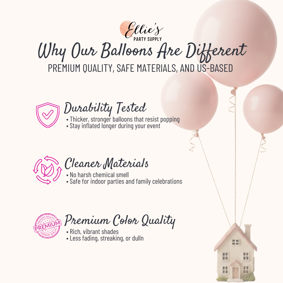 Christmas Present Icon Napkins, balloon cluster with house decoration and party supply branding