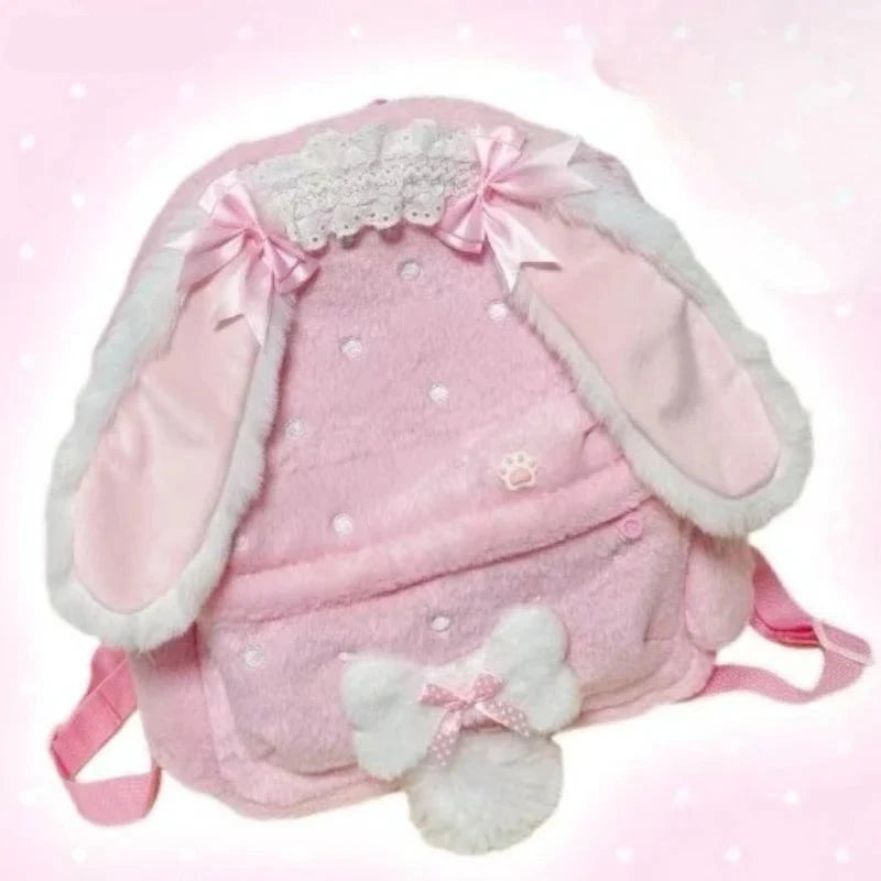 Kawaii Sweet Bunny Plush Backpack – Cute Soft Bunny Bag | Gift for Kawaii & Soft Girl Fans