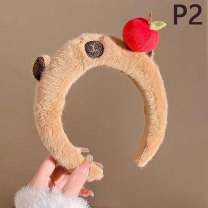Kawaii Capybara Plush Headband – Cute Soft Animal Hair Accessory | 4 Designs