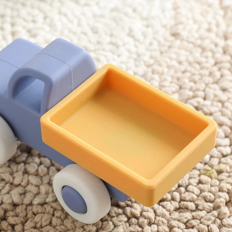 Baby Silicone Car Teether Toy – Montessori Educational 0–12 Months | BPA Free Food-Grade Silicone | Individual Vehicles & Sets | Baby Shower Gift