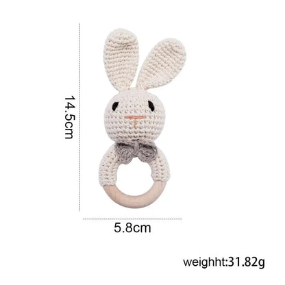 Crochet Animal Rattle Baby Toy Montessori Teether