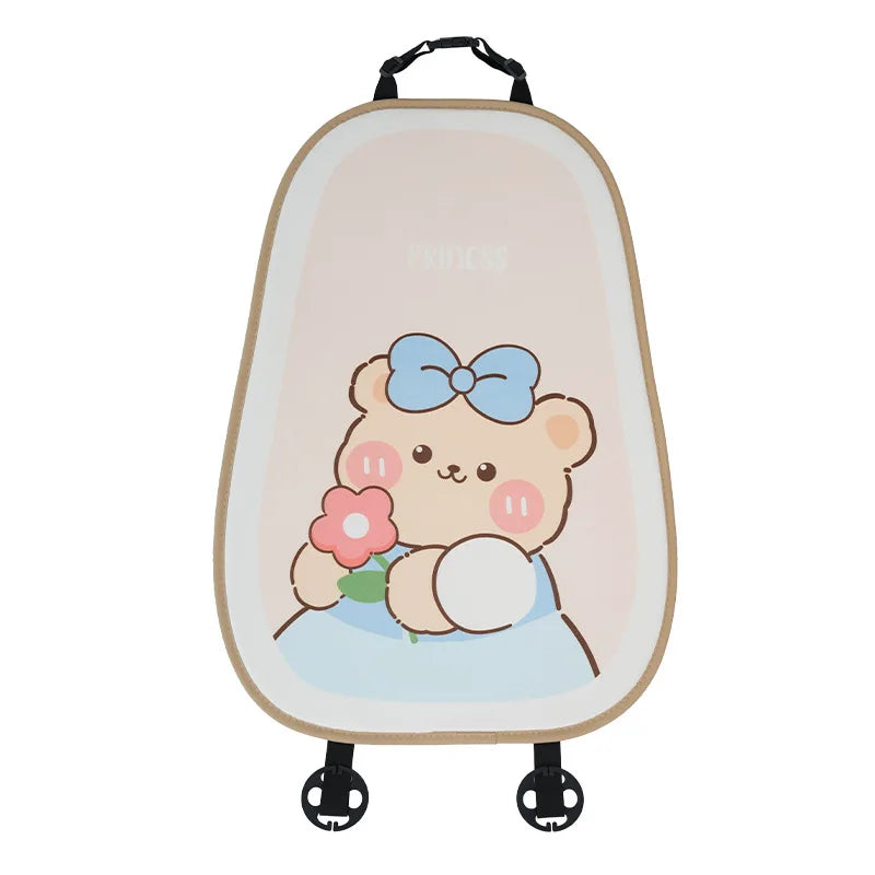 Kawaii Plush Bear Car Seat Accessories – Cute Headrest, Backrest & Pad Options