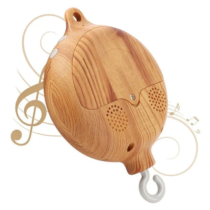 Baby Crib Mobile & Music Box – Rotating Crochet Animal Mobile, Music Motor & Wooden Arm | Nursery Soothing Toy | 0–12 Months Baby Gift