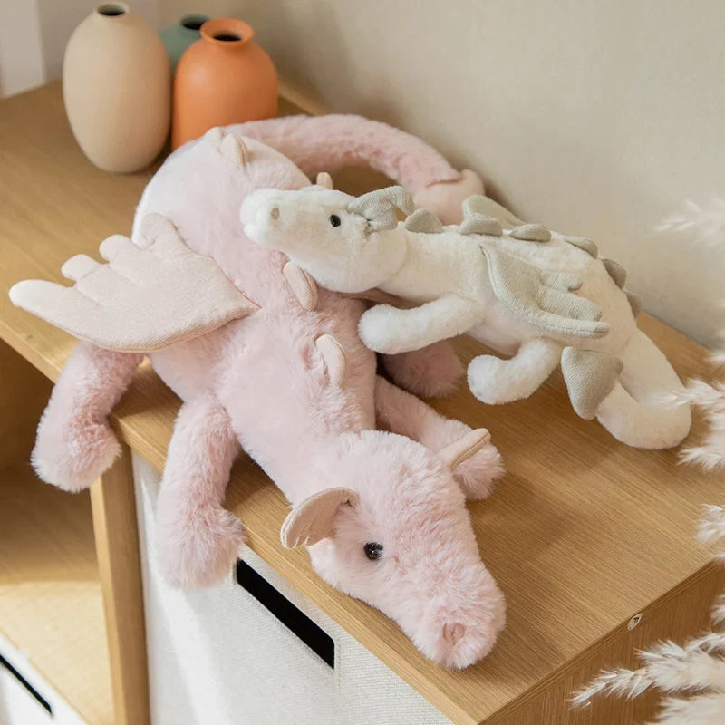 Kawaii Soft Dragon Plushie – Cute Stuffed Dragon Toy | 30cm, 50cm, 70cm & 90cm | Pink, White, Green & Blue