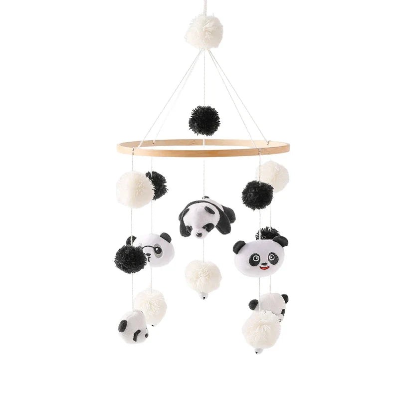 Baby Wooden Bed Bell Cartoon Rabbit Mobile