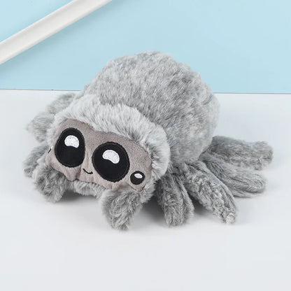 Kawaii Cute Spider Plushie – Soft Stuffed Spider Toy | Brown, Grey & Pink | 11x17cm