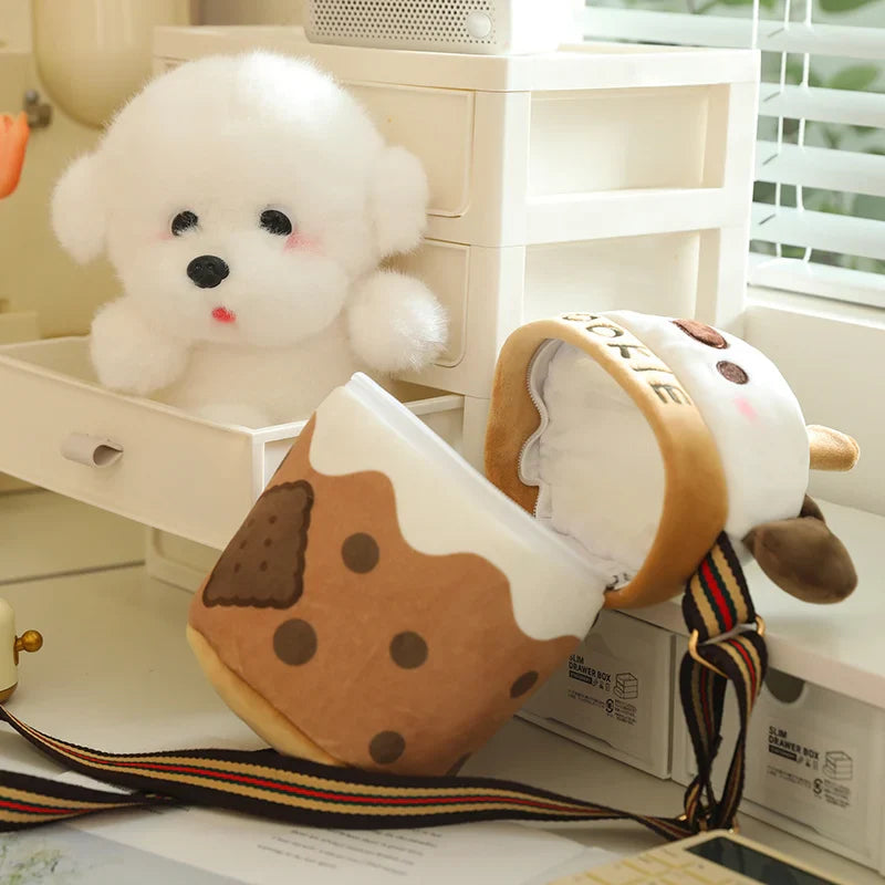 Surprise Puppy Drink Plushie Bag
