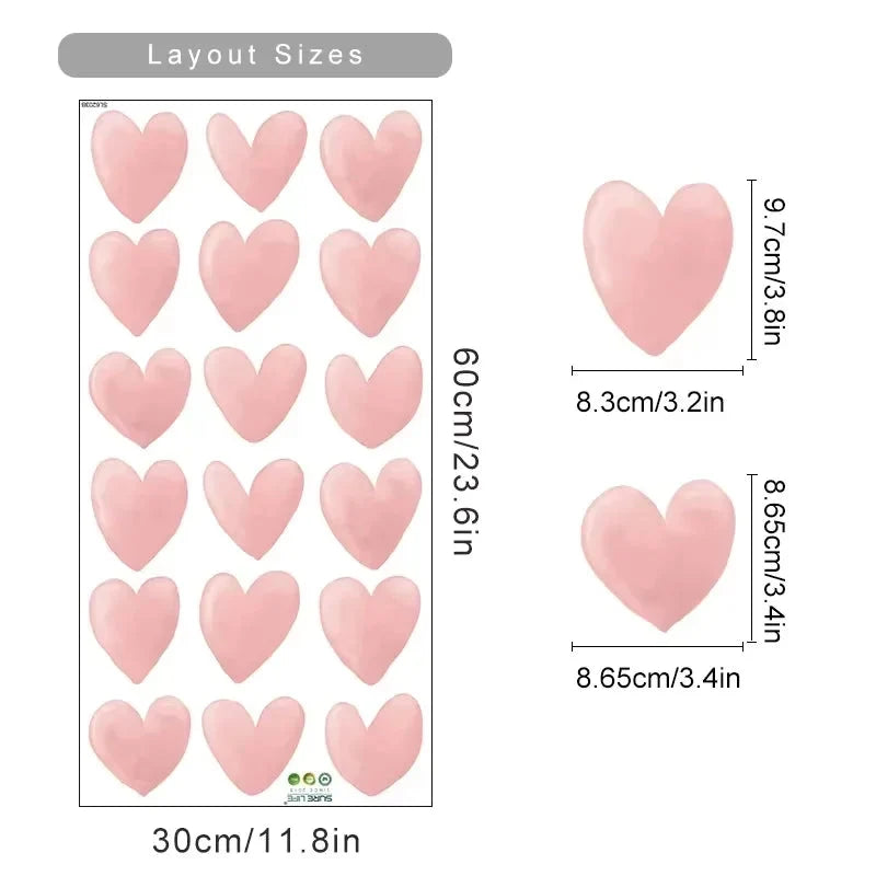 Kids & Nursery Wall Stickers – Watercolour Bears, Hearts & More | Self-Adhesive Peel & Stick | Nursery, Bedroom & Playroom Decor