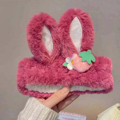 Kawaii Strawberry Bunny Ear Beauty Headband – Cute Spa & Skincare Headband | 6 Colours