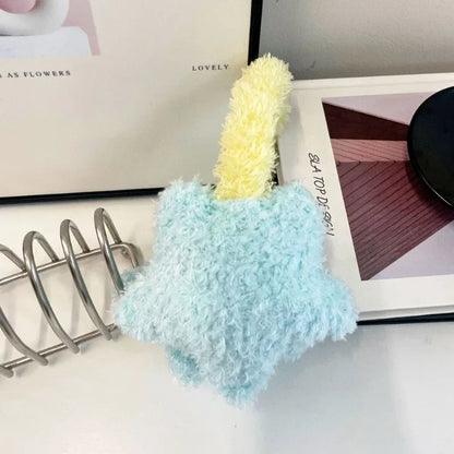 Kawaii Plush Star Earmuffs – Cute Fluffy Star Ear Warmers | Yellow & Blue | Kawaii Winter Accessories