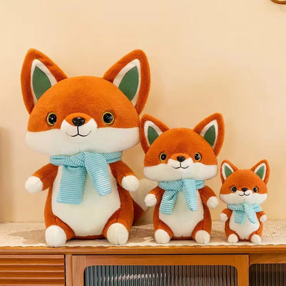 Kawaii Cozy Fox Plushie – Cute Scarf-Wearing Stuffed Animal | 25cm & 40cm
