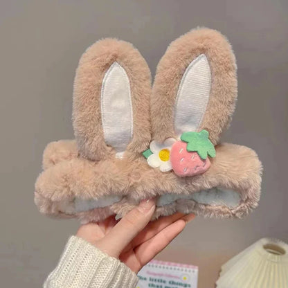 Kawaii Strawberry Bunny Ear Beauty Headband – Cute Spa & Skincare Headband | 6 Colours