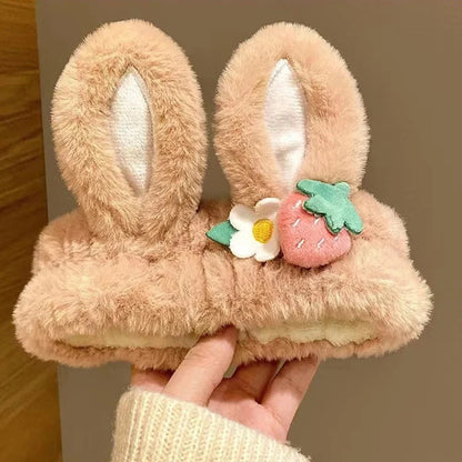 Kawaii Strawberry Bunny Ear Beauty Headband – Cute Spa & Skincare Headband | 6 Colours