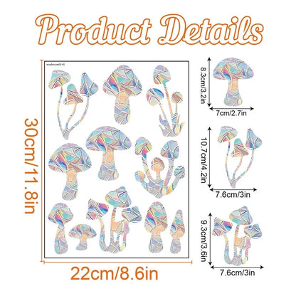 Rainbow Suncatcher Window Stickers – Holographic Prism Decals | 11 Designs | Mushrooms, Stars, Rabbits, Dragonflies & More | Home & Nursery Gift