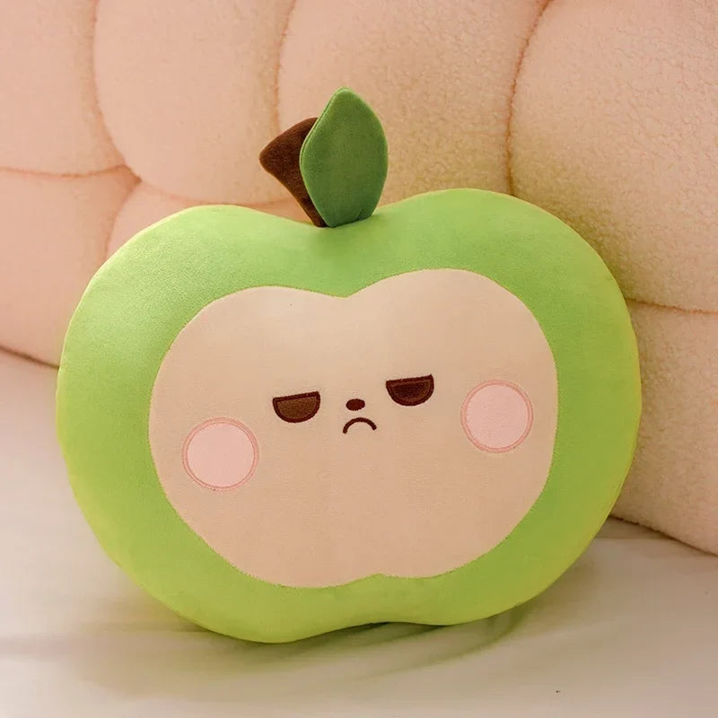 Unimpressed Apple Plushie | Funny Grumpy Fruit Stuffed Toy | 20–30cm